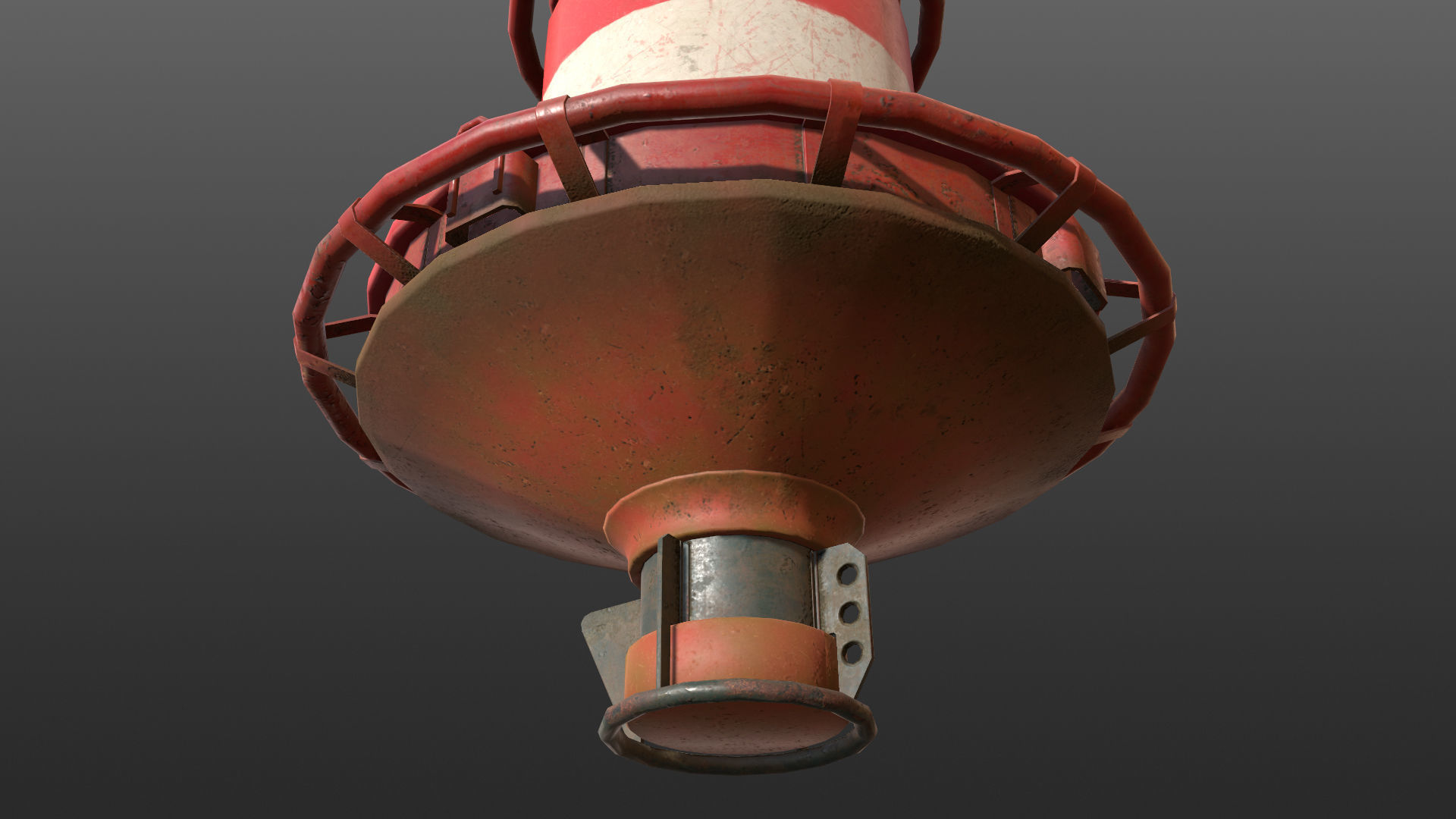 Buoy River RB-4-02 Right Turn Mark Low-poly 3D model_19