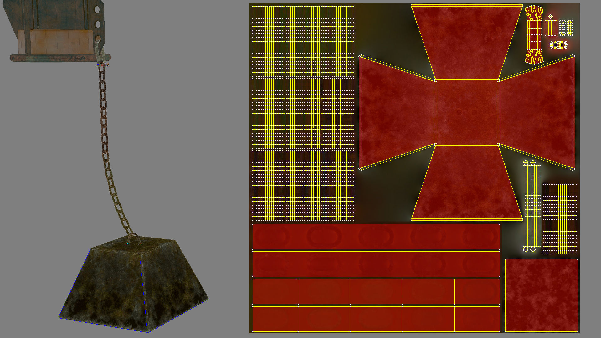 Buoy River RB-4-02 Right Turn Mark Low-poly 3D model_28