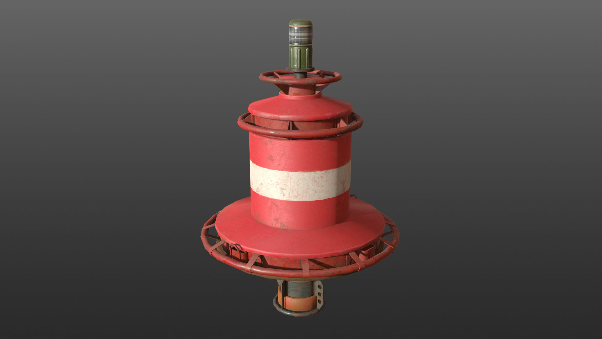 Buoy River RB-4-02 Right Turn Mark Low-poly 3D model_20