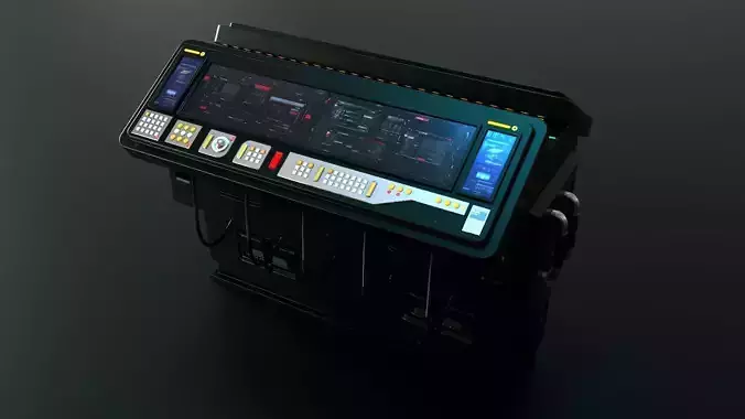 Sci Fi Computer Terminal Command Bridge Low-poly 3D model