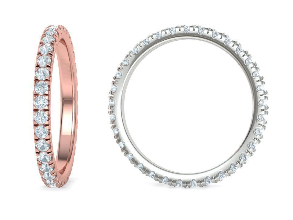 Diamond  Full Eternity Ring French Pave Setting 3Dmodels 3D print model_1