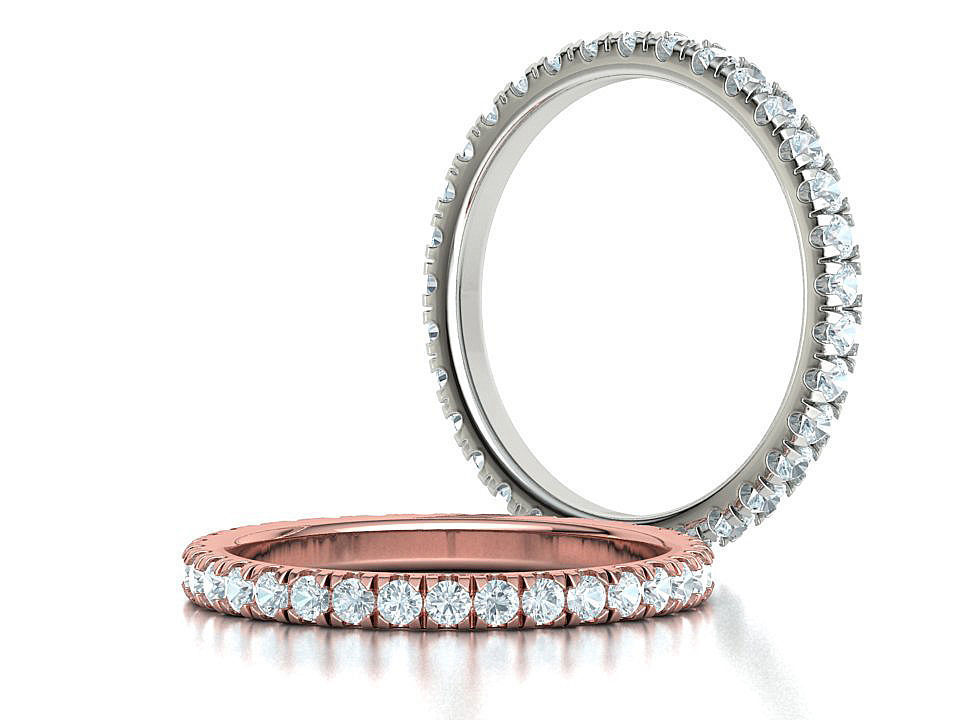 Diamond  Full Eternity Ring French Pave Setting 3Dmodels 3D print model_3