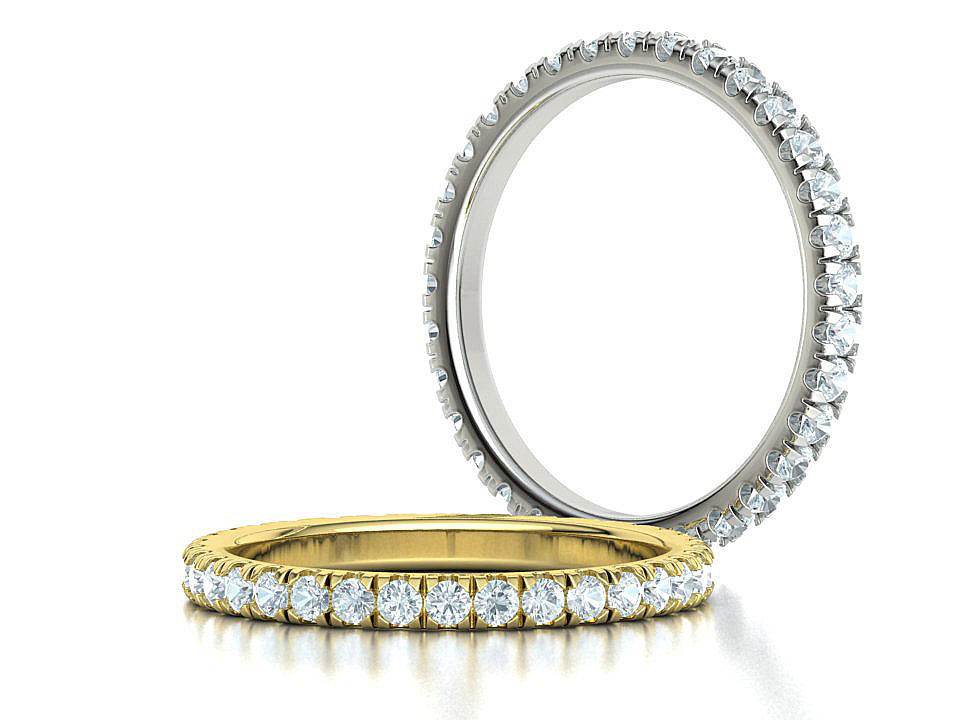 Diamond  Full Eternity Ring French Pave Setting 3Dmodels 3D print model_2