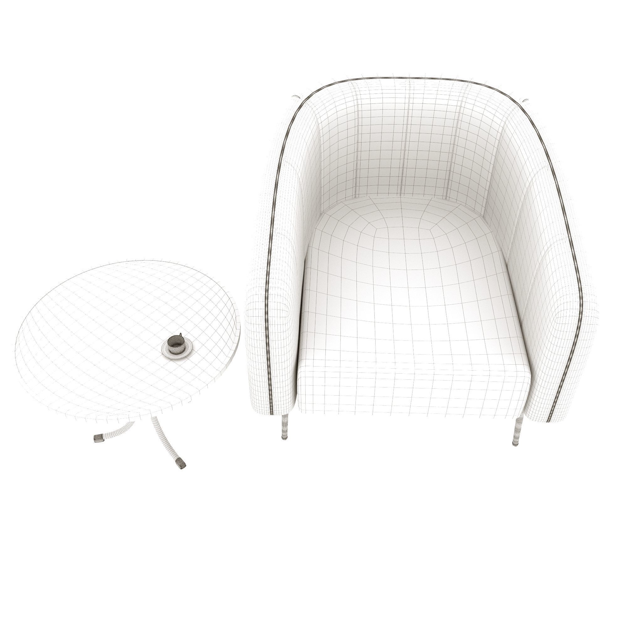 Chair and table 3D model_5