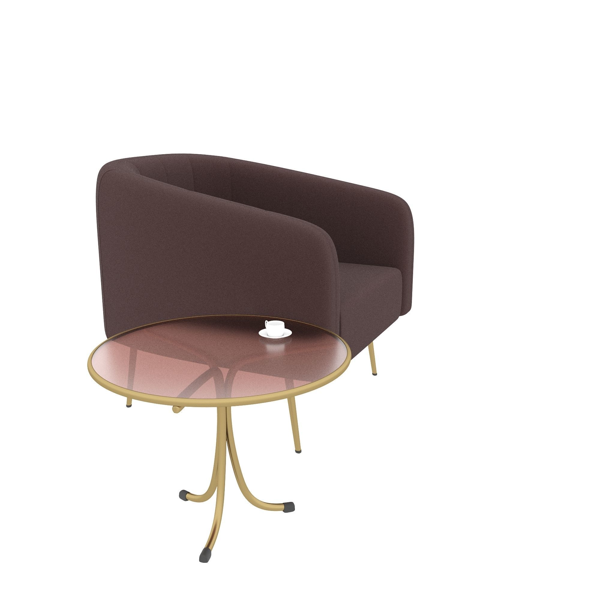 Chair and table 3D model_2