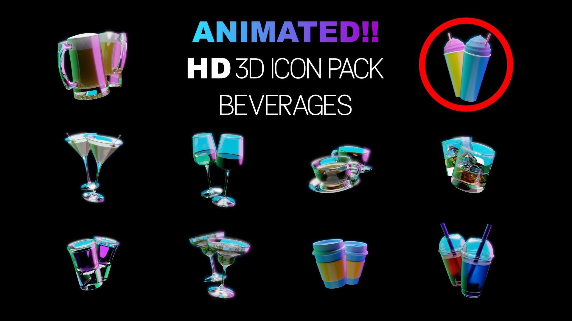 Animated HD Slurpee Icon Low-poly 3D model_1