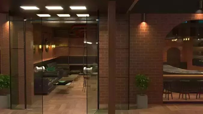 cafe 01 Free 3D model