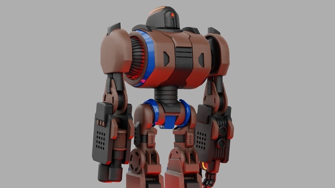 Combat robot rigged - animated character 3D model_8