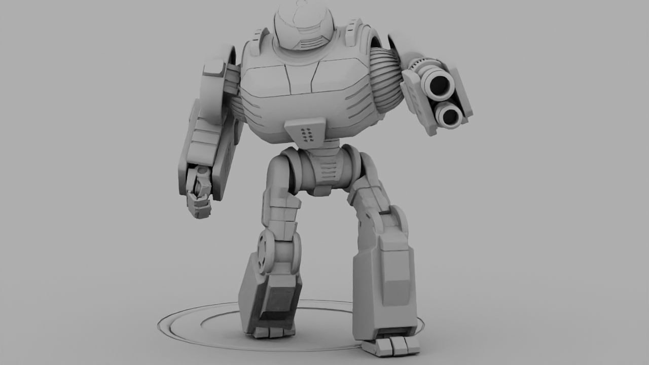 Combat robot rigged - animated character 3D model_17