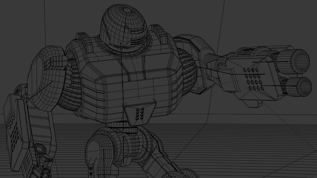 Combat robot rigged - animated character 3D model_22