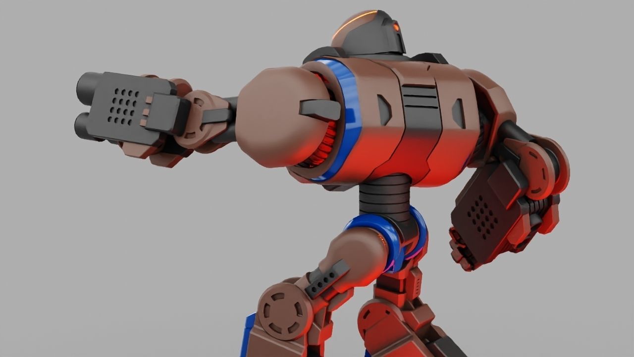 Combat robot rigged - animated character 3D model_12