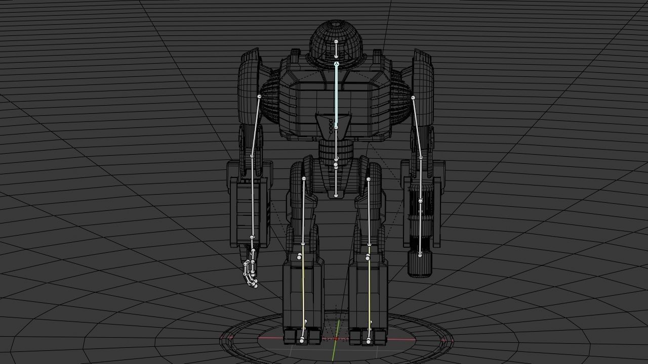 Combat robot rigged - animated character 3D model_23