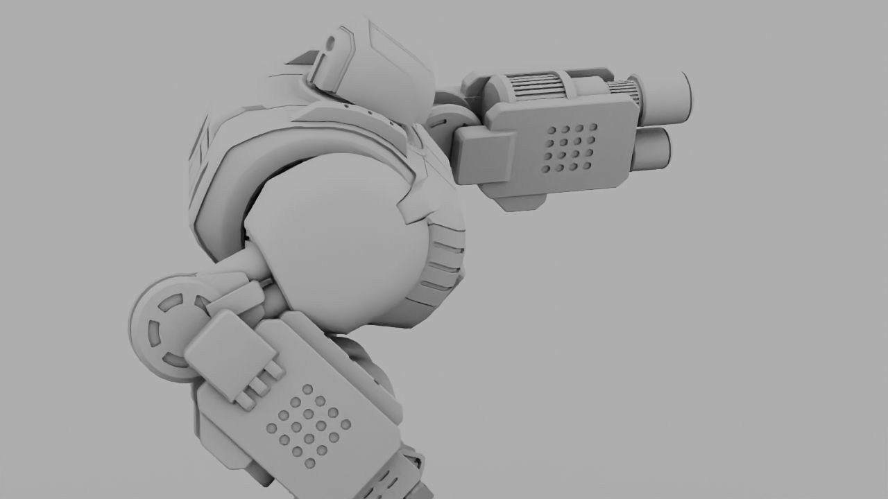 Combat robot rigged - animated character 3D model_16
