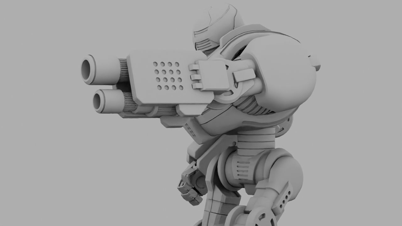 Combat robot rigged - animated character 3D model_14
