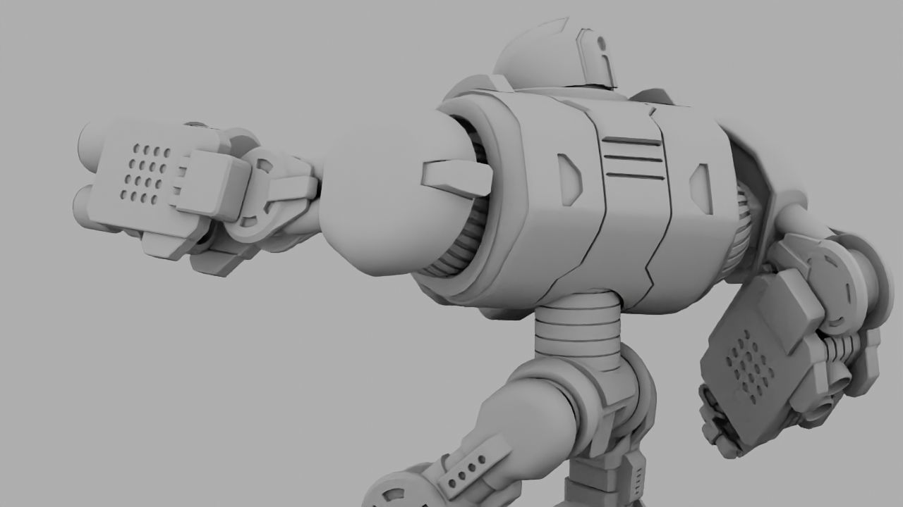 Combat robot rigged - animated character 3D model_15