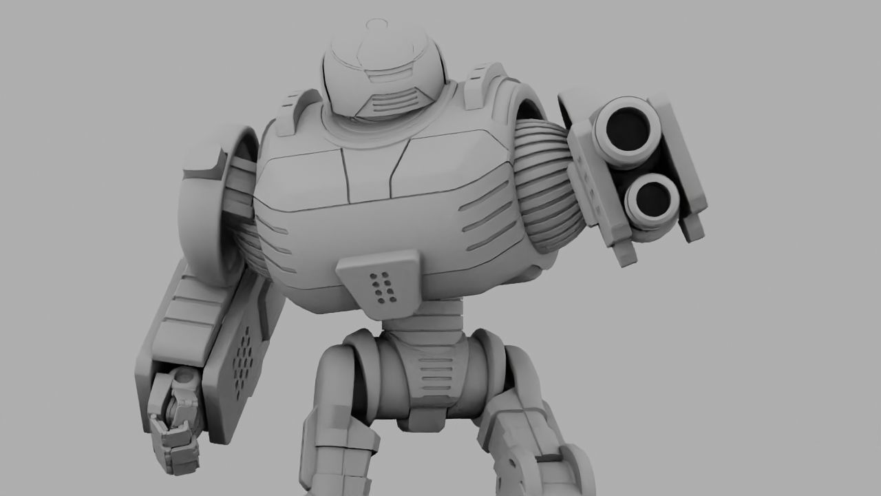 Combat robot rigged - animated character 3D model_13
