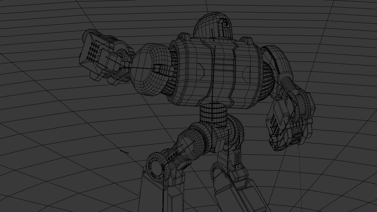 Combat robot rigged - animated character 3D model_20