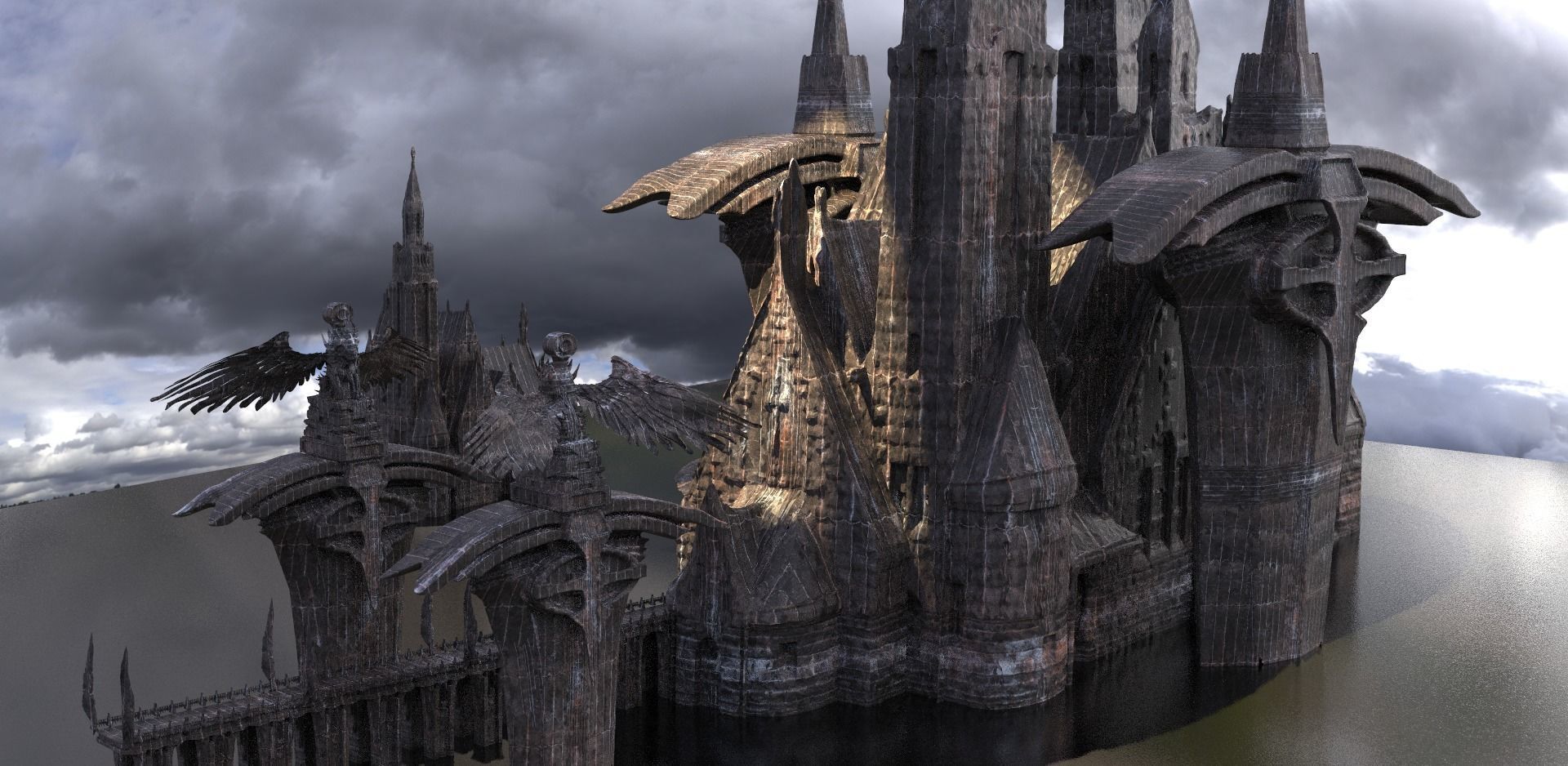 League of legends Inspired Castle gate City 1 3D model_1