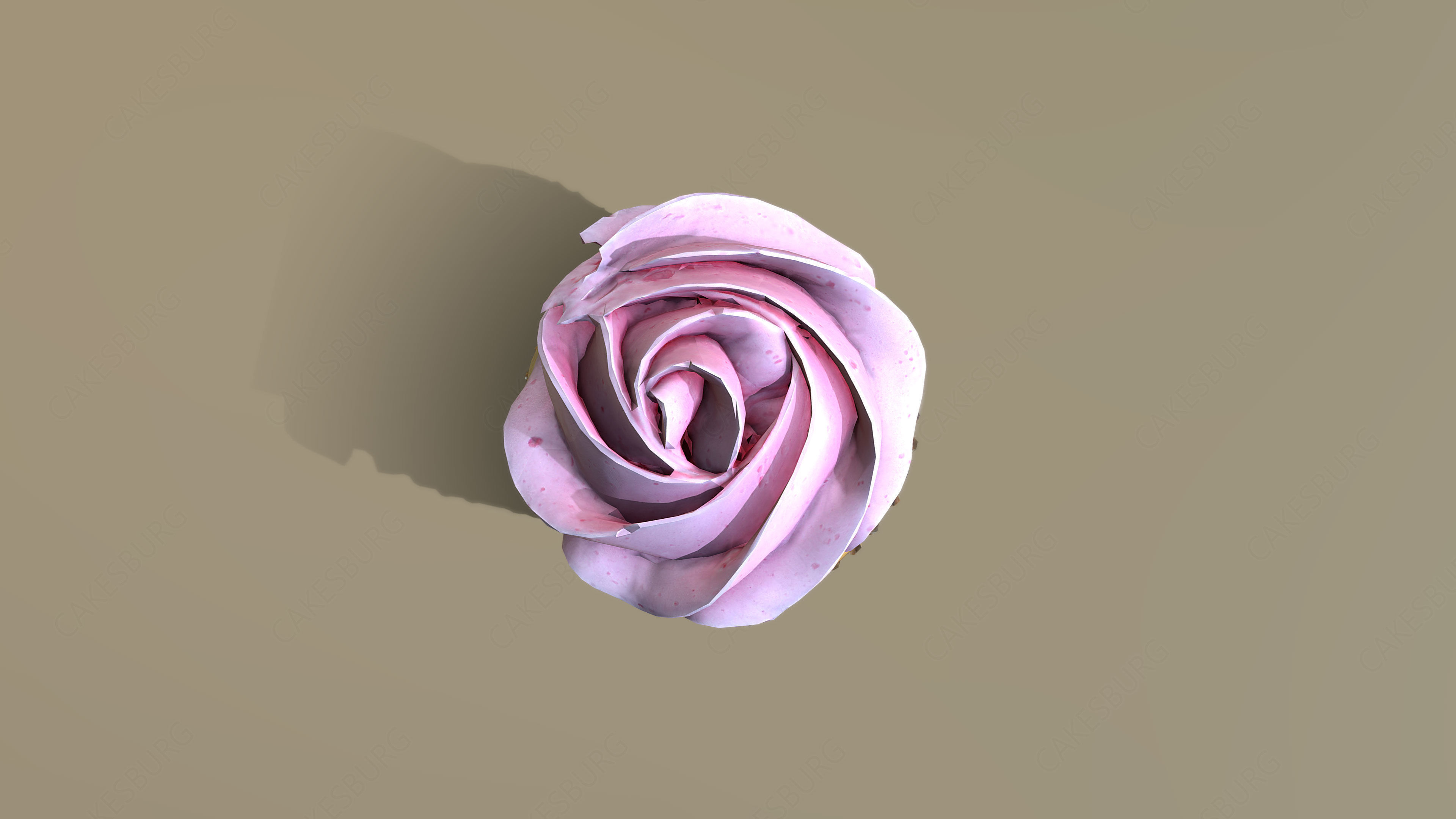 Plain Pink Vanilla Cupcake 3D model_5