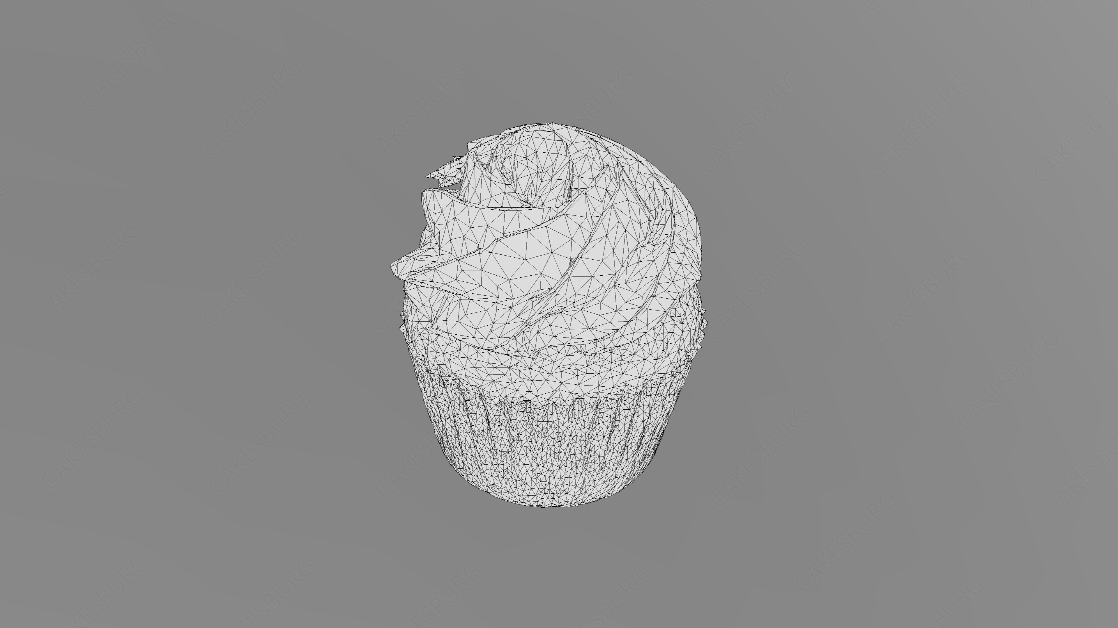 Plain Pink Vanilla Cupcake 3D model_6
