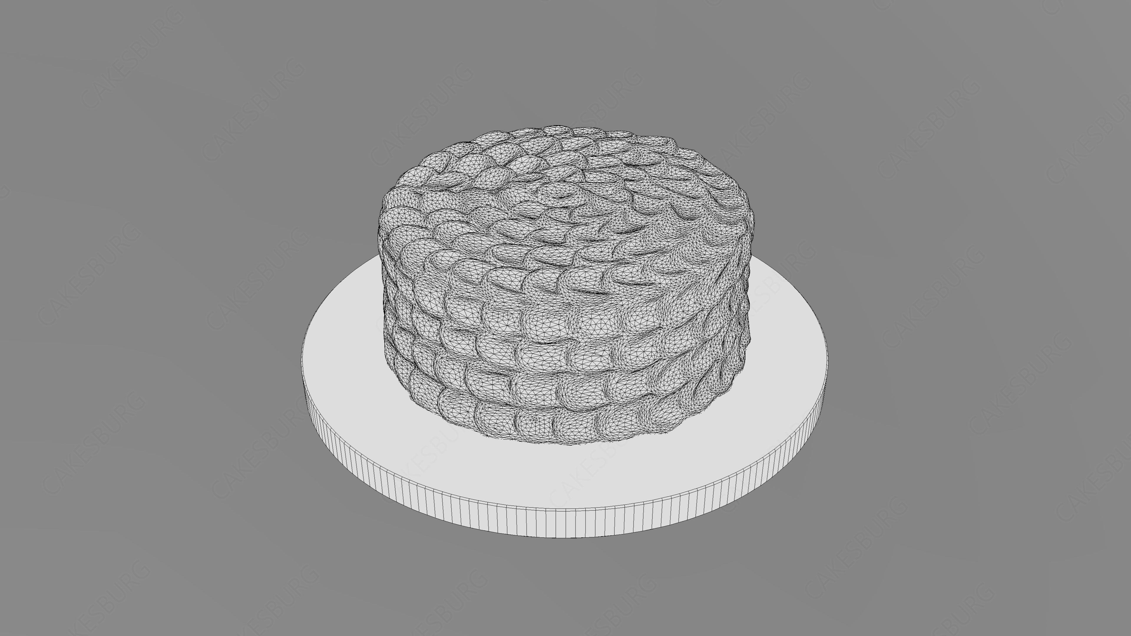 Rainbow Buttercream Cake 3D model_5