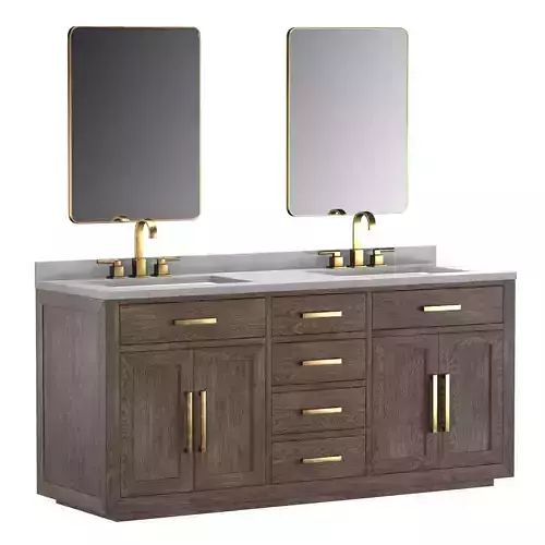 KEMPTON OAK DOUBLE VANITY Br