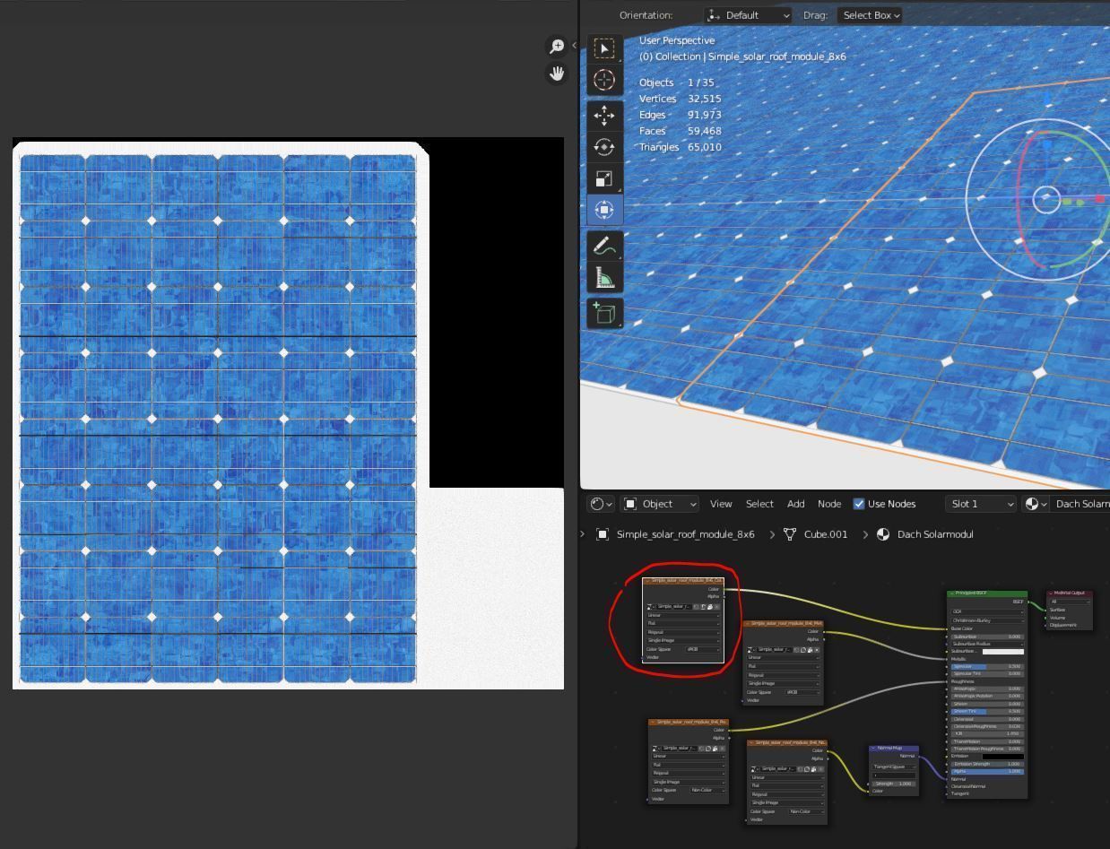 Simple Solar Roof Module 8x6 Low-poly 3D model_13