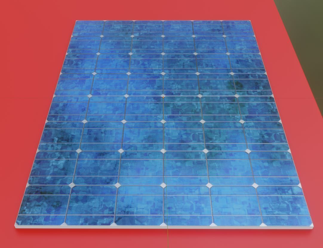 Simple Solar Roof Module 8x6 Low-poly 3D model_2