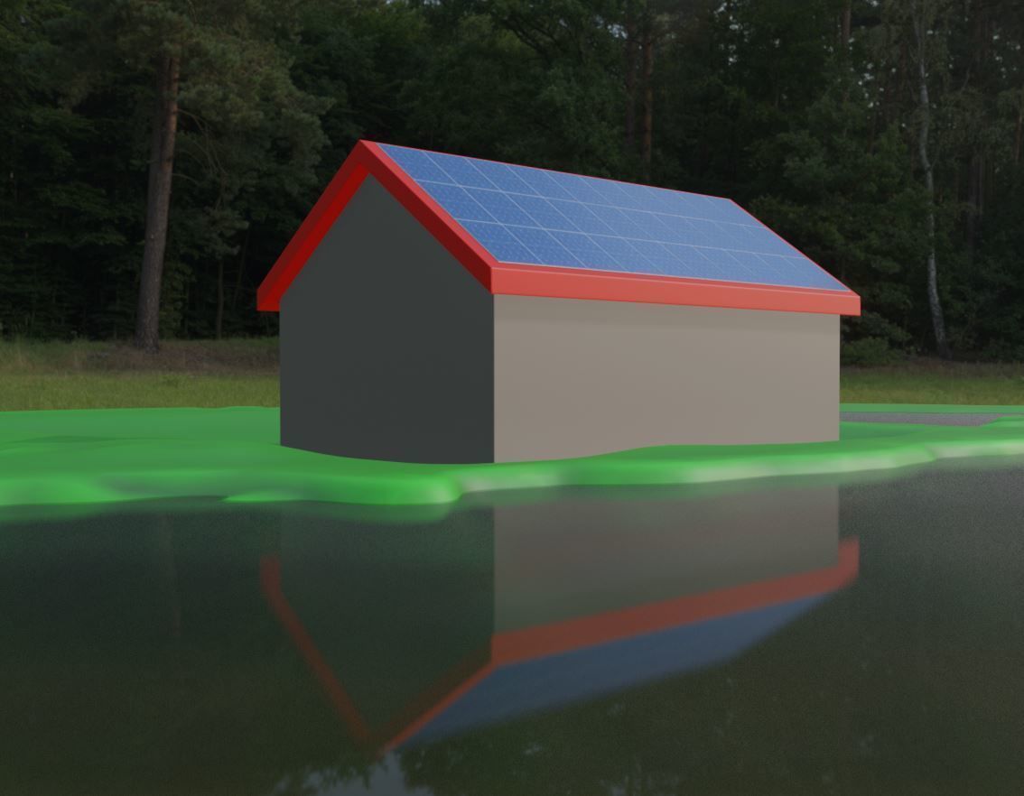 Simple Solar Roof Module 8x6 Low-poly 3D model_9