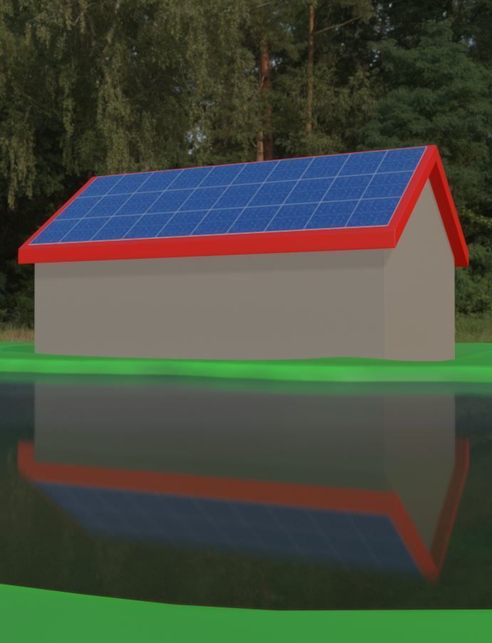 Simple Solar Roof Module 8x6 Low-poly 3D model_11