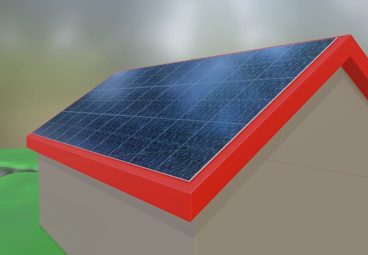 Simple Solar Roof Module 8x6 Low-poly 3D model_5