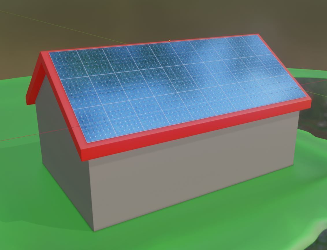 Simple Solar Roof Module 8x6 Low-poly 3D model_8