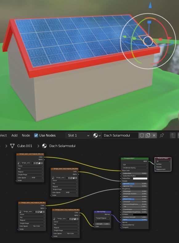 Simple Solar Roof Module 8x6 Low-poly 3D model_7