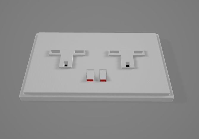 UK Electrical Outlet  Free low-poly 3D model_5