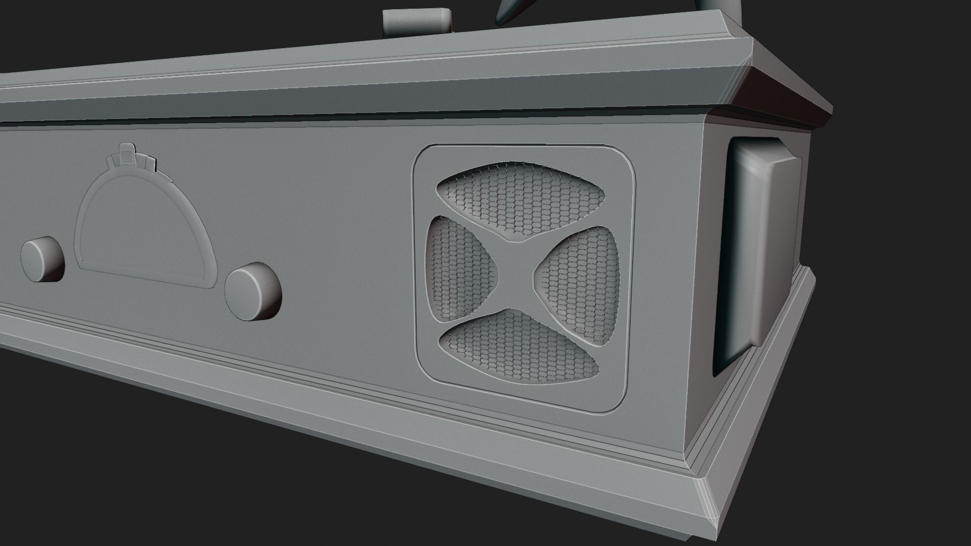vintage vinyl record player 3D model_8