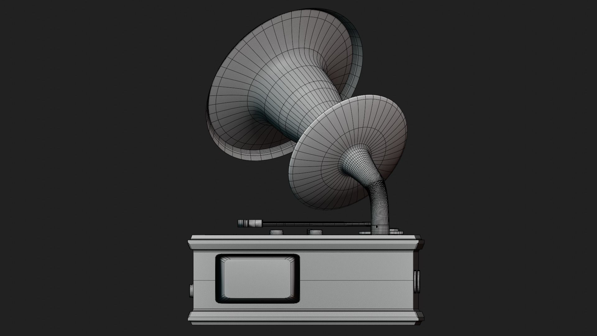 vintage vinyl record player 3D model_12