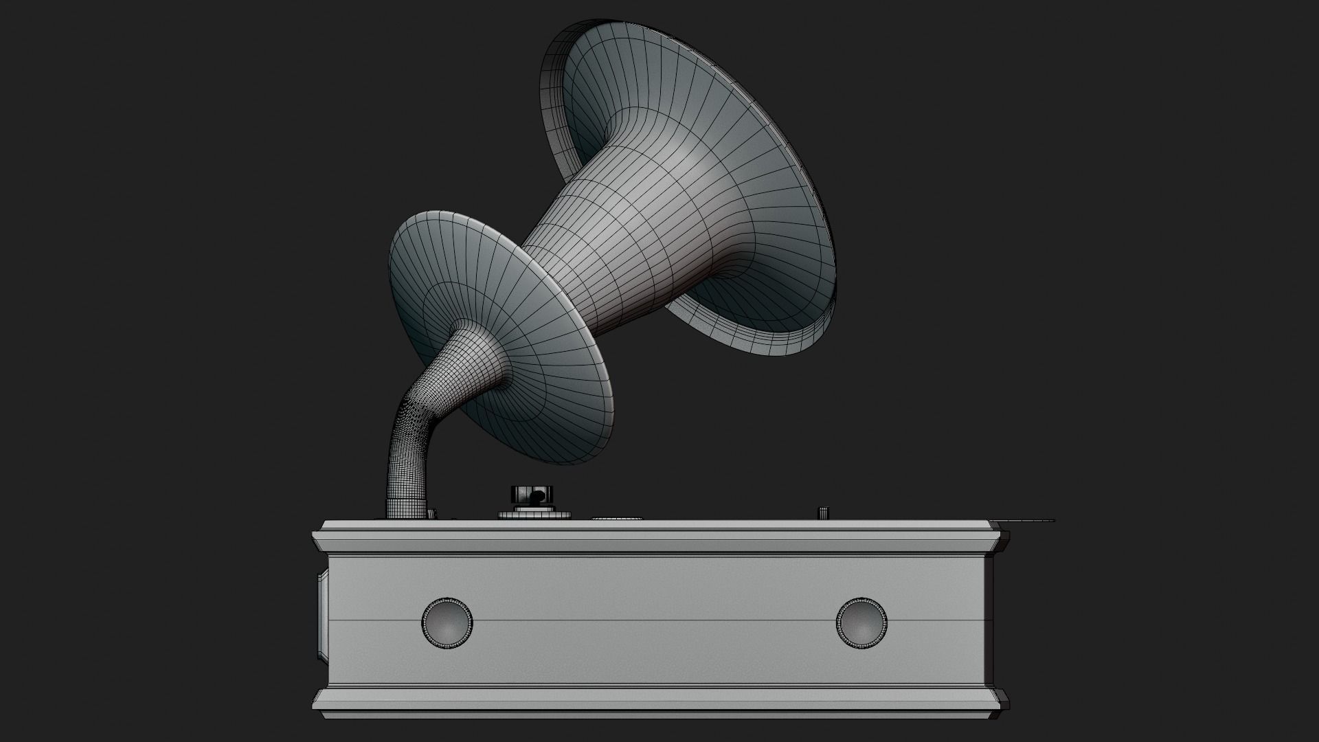 vintage vinyl record player 3D model_13