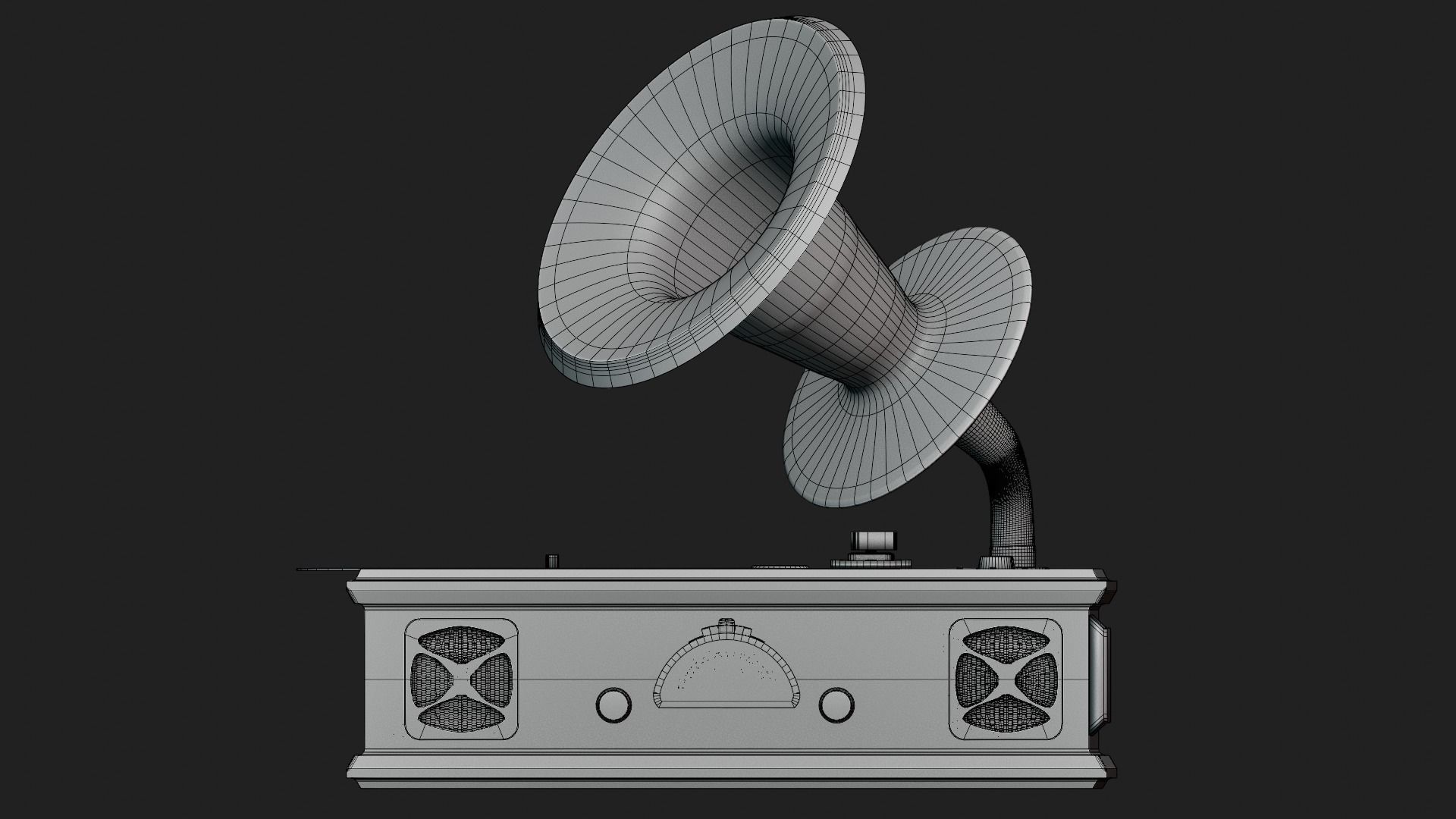 vintage vinyl record player 3D model_11