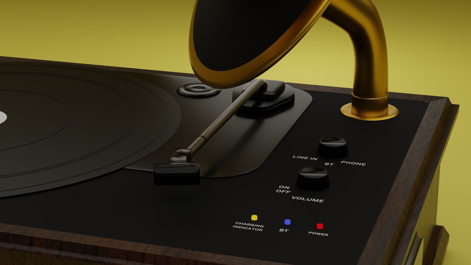 vintage vinyl record player 3D model_3
