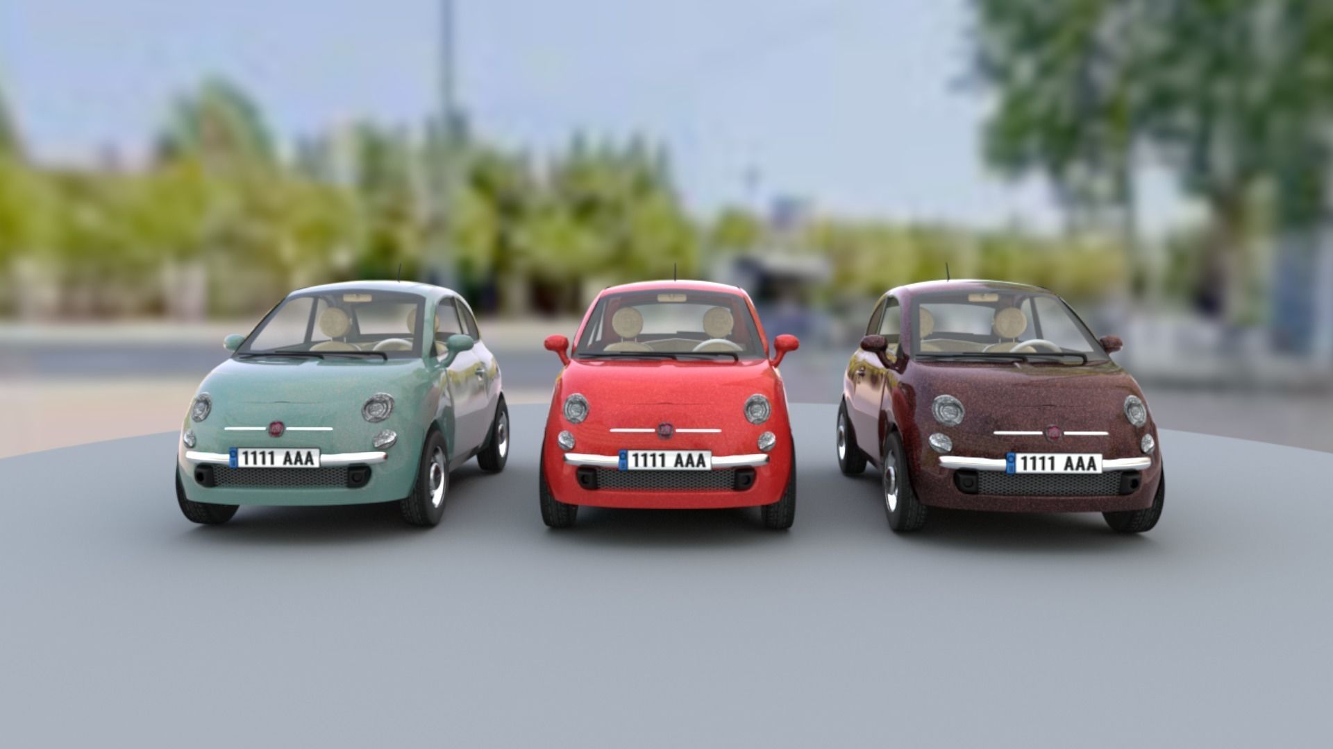Fiat 500 car rental building Low-poly 3D model_15