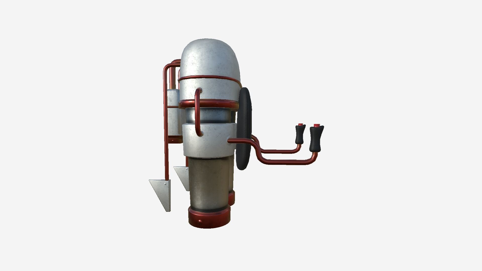 Jetpack C07 Red Steel - SciFi Character Design Free low-poly 3D model_2