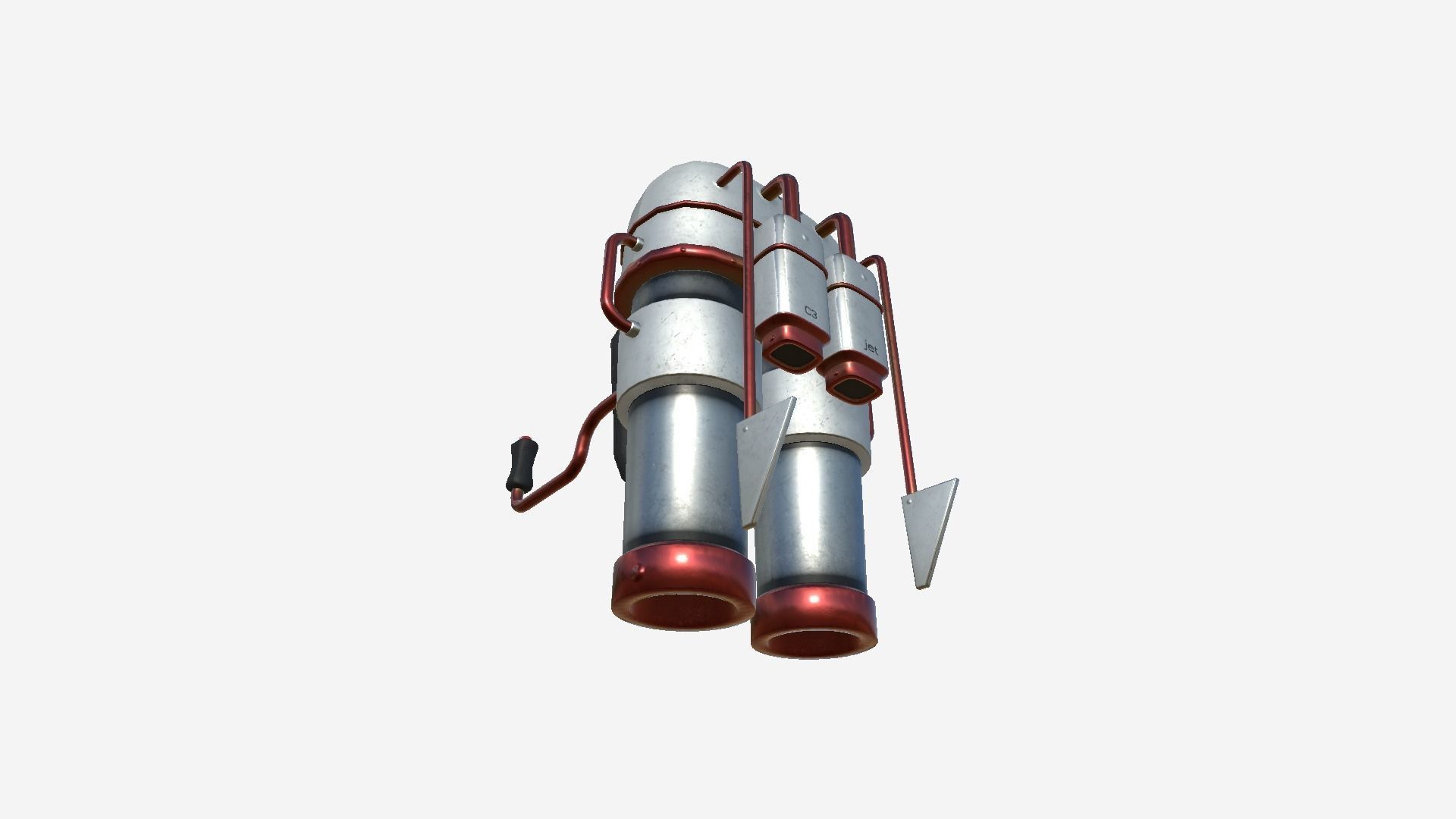 Jetpack C07 Red Steel - SciFi Character Design Free low-poly 3D model_4