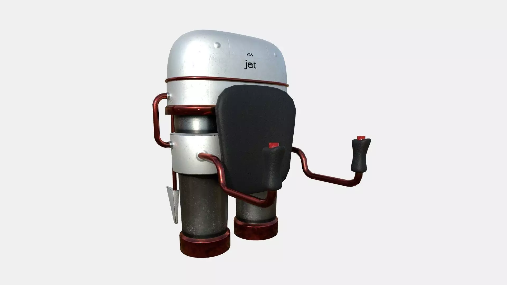 Jetpack C07 Red Steel - SciFi Character Design Free low-poly 3D model_0