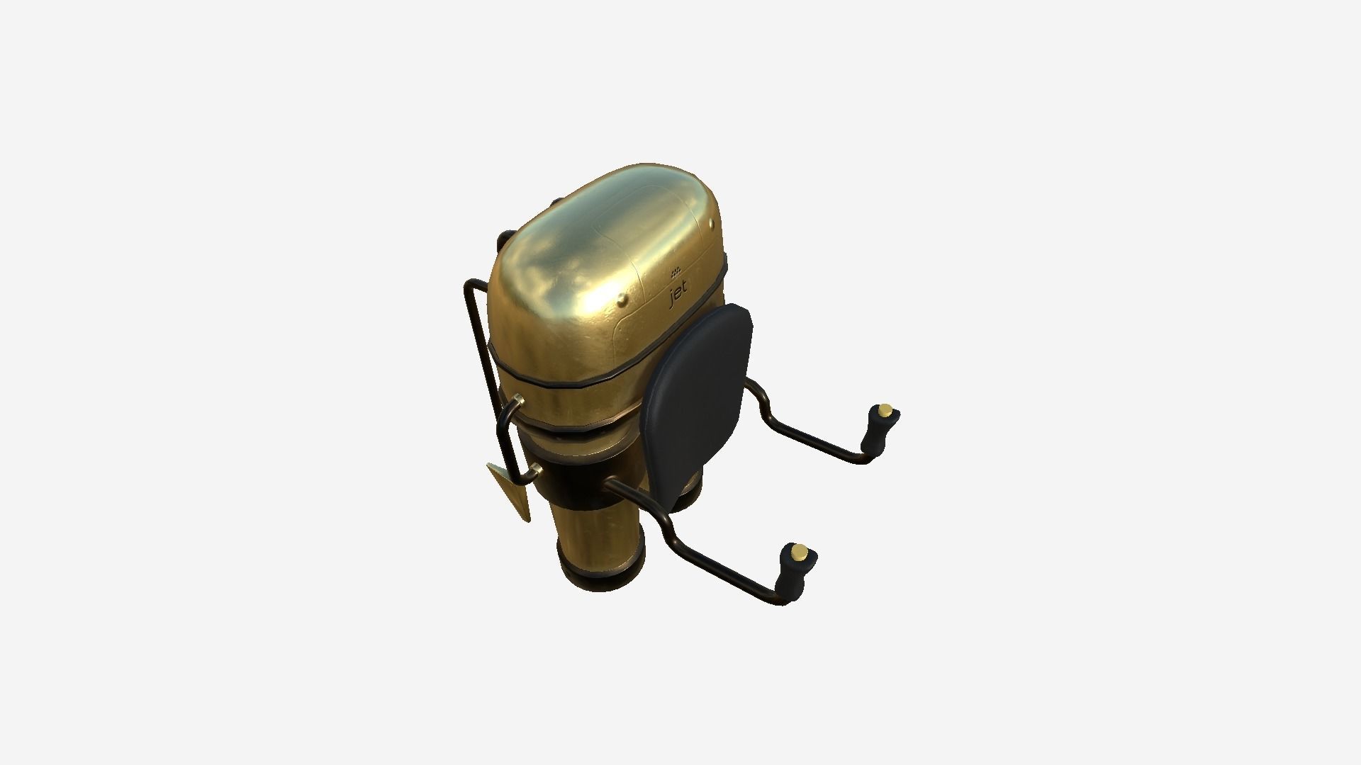 Jetpack C08 Gold - SciFi Character Design Low-poly 3D model_3