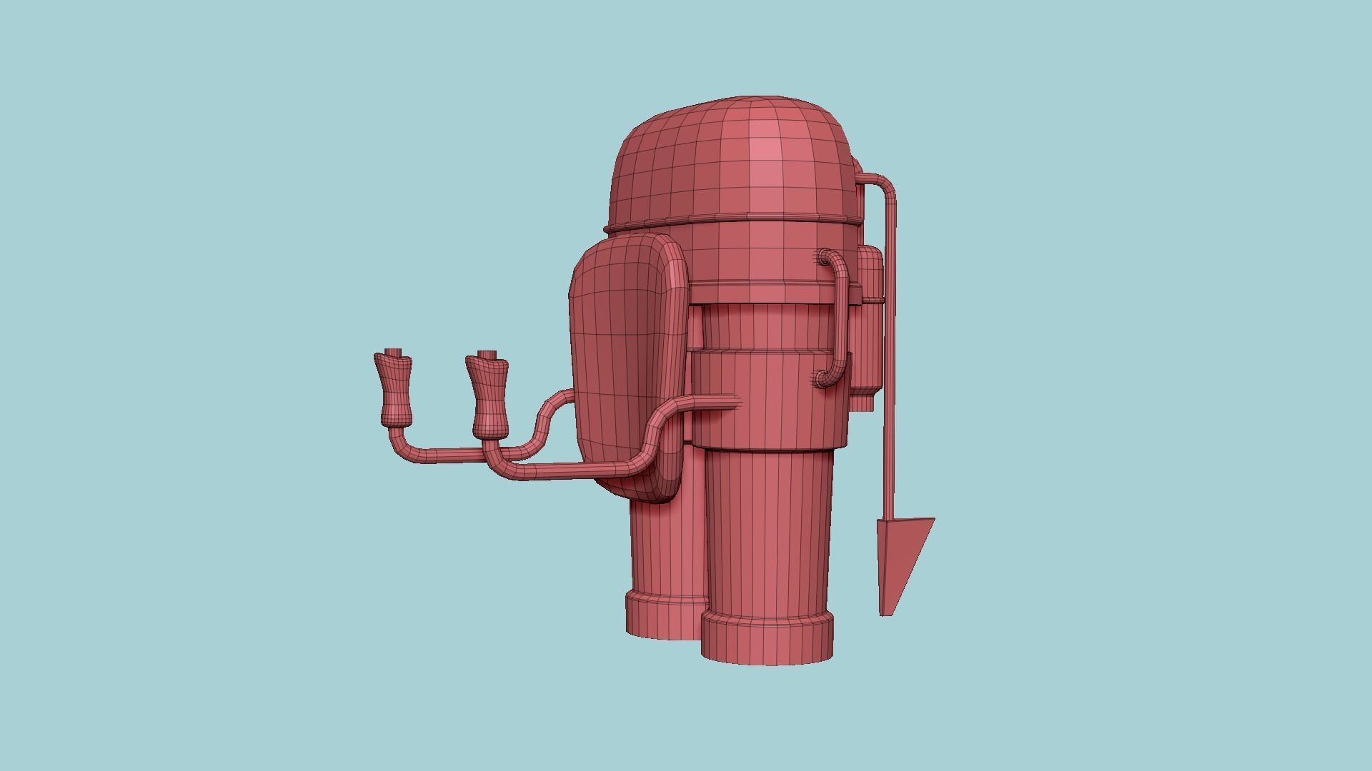 Jetpack C08 Gold - SciFi Character Design Low-poly 3D model_15