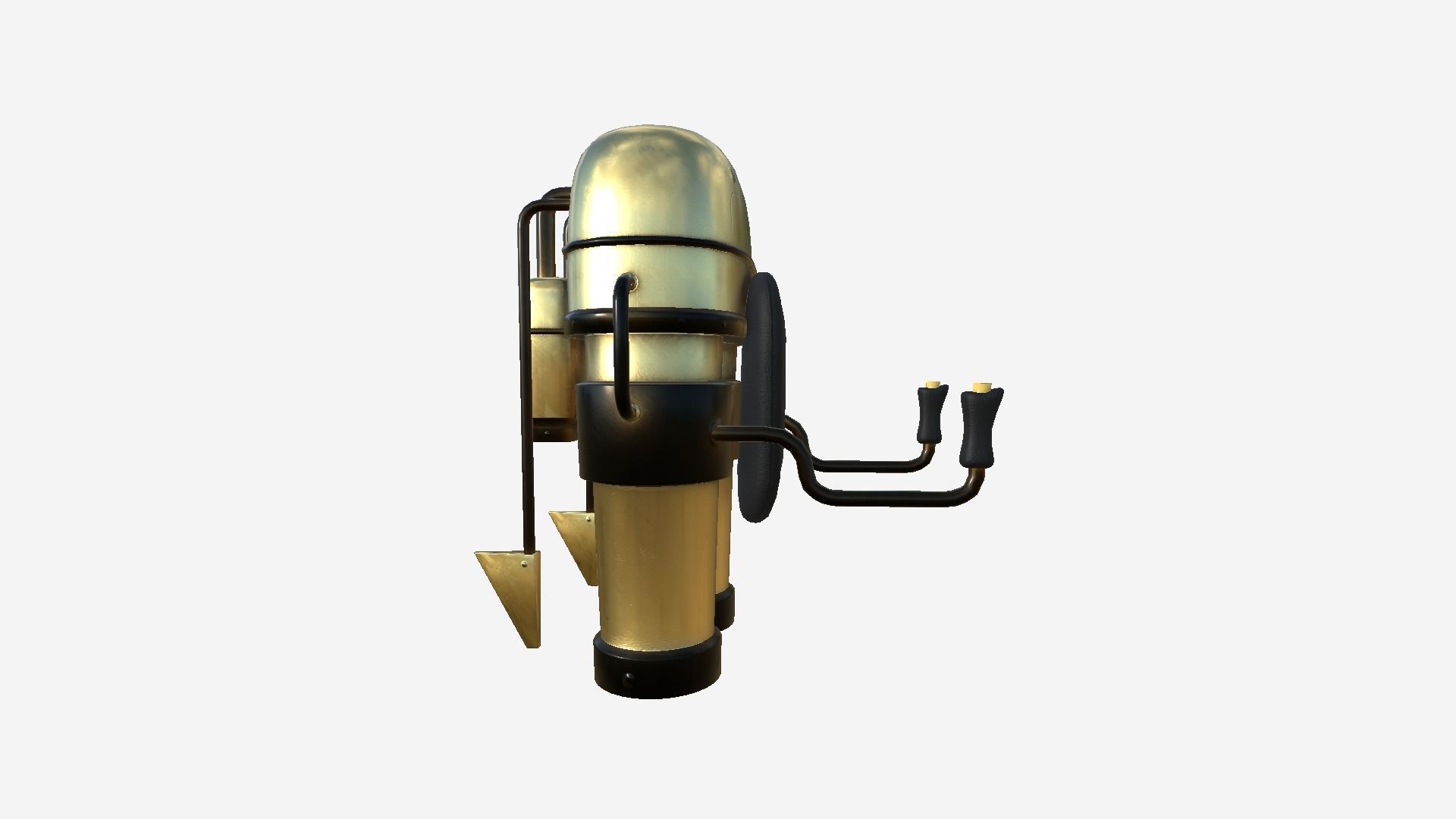 Jetpack C08 Gold - SciFi Character Design Low-poly 3D model_2