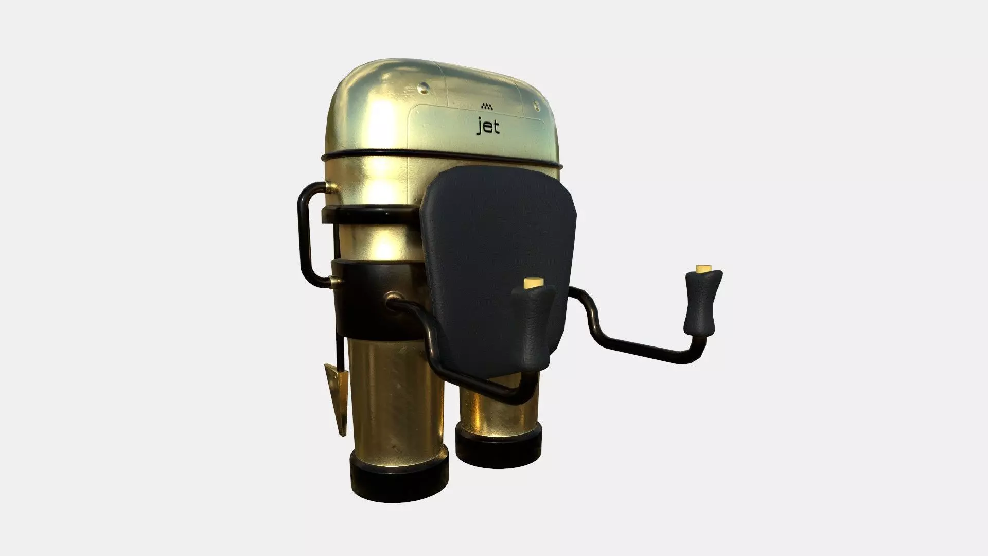 Jetpack C08 Gold - SciFi Character Design Low-poly 3D model_0