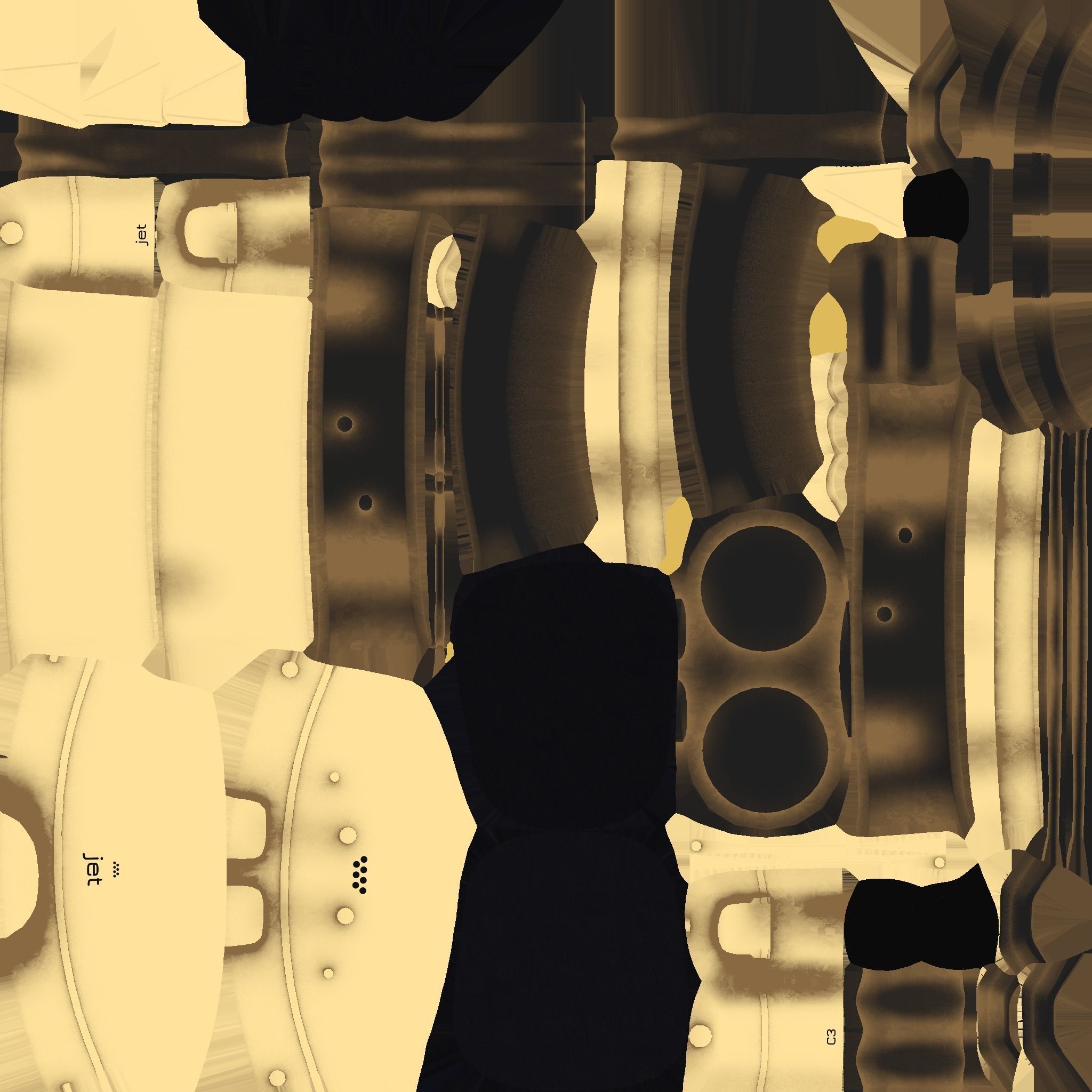 Jetpack C08 Gold - SciFi Character Design Low-poly 3D model_21