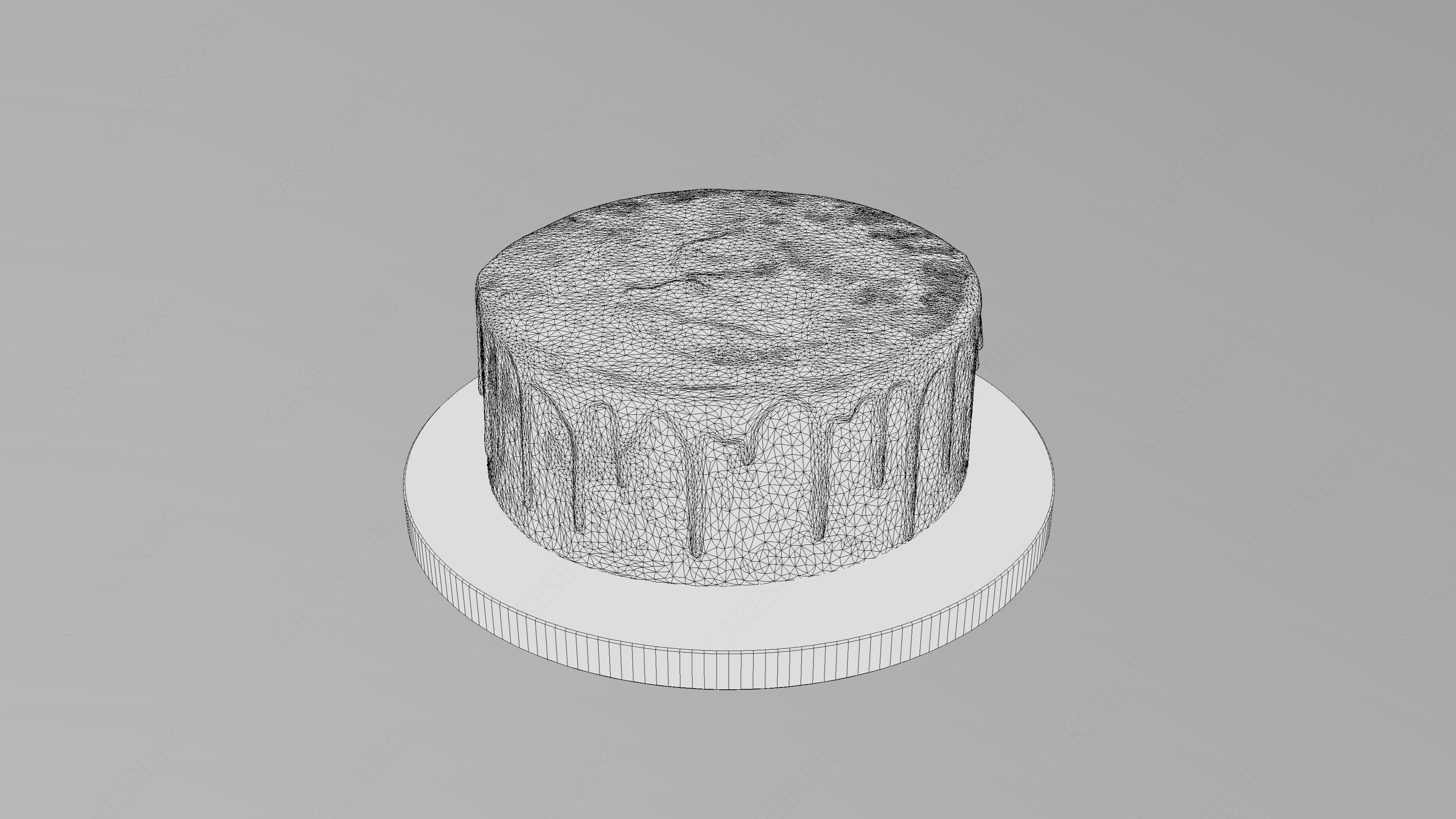 Plain Pink Drip Cake 3D model_5