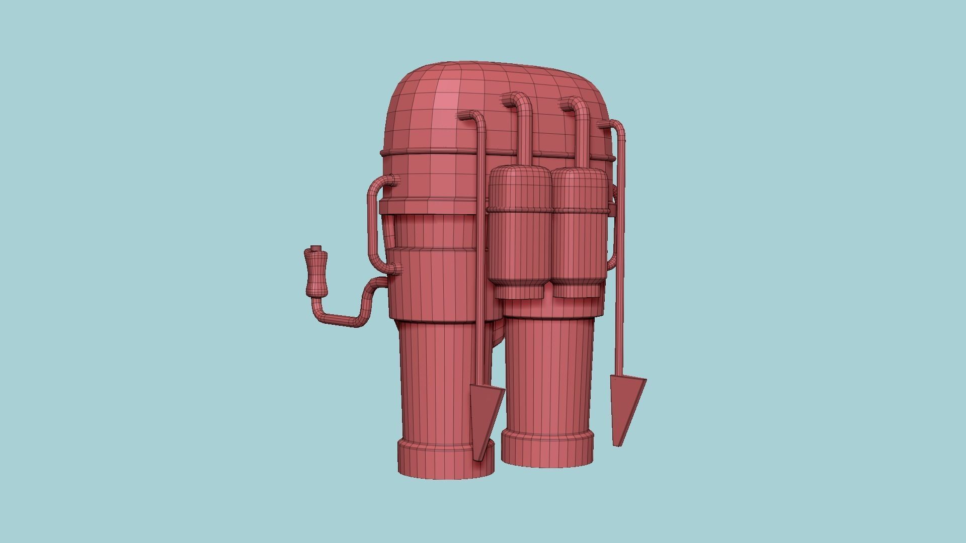 Jetpack C09 Aluminum - SciFi Character Design Low-poly 3D model_13